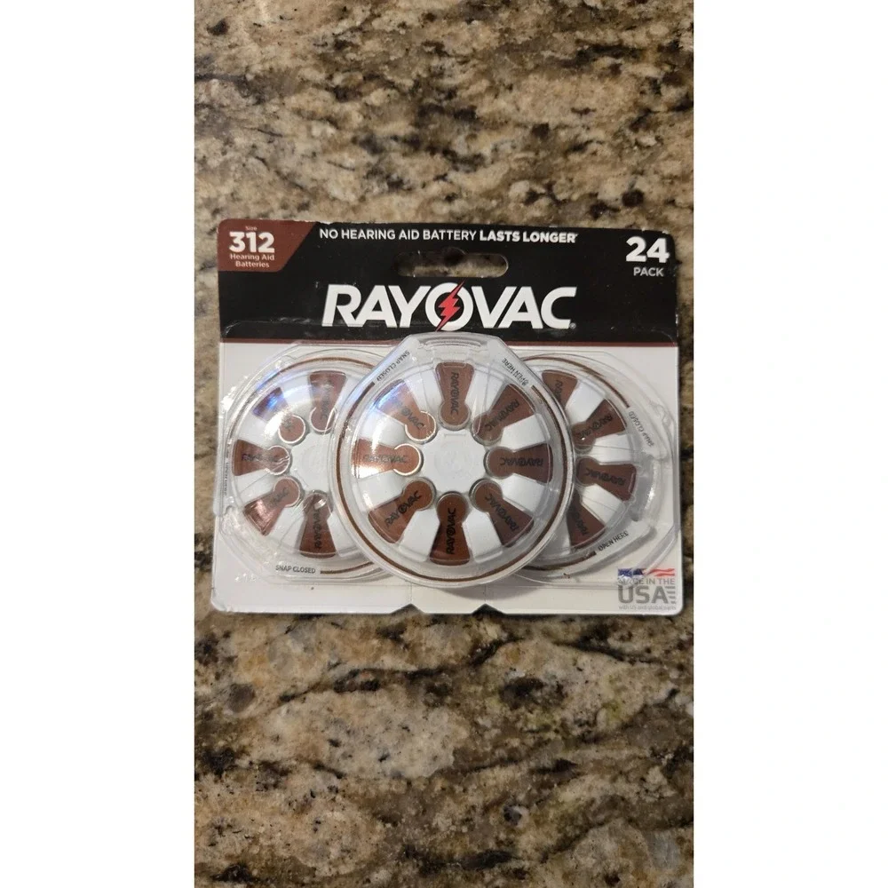 Rayovac And Energizer Size 312 Hearing Aid Batteries 24 Pack Exp‎ 6/26